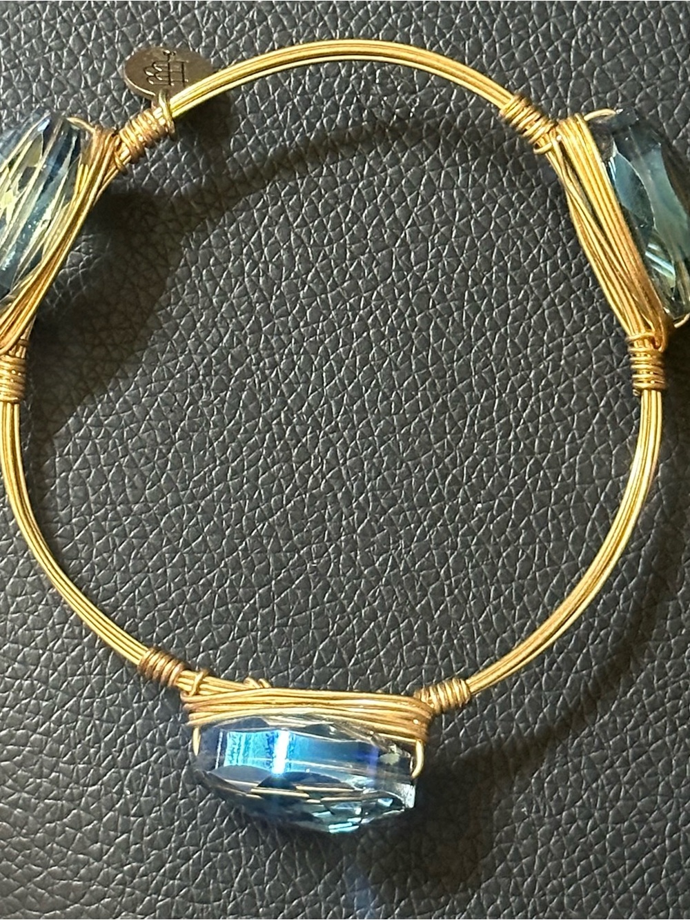 Stunning Bourbon & Bowties 3-stone Wire Bangle